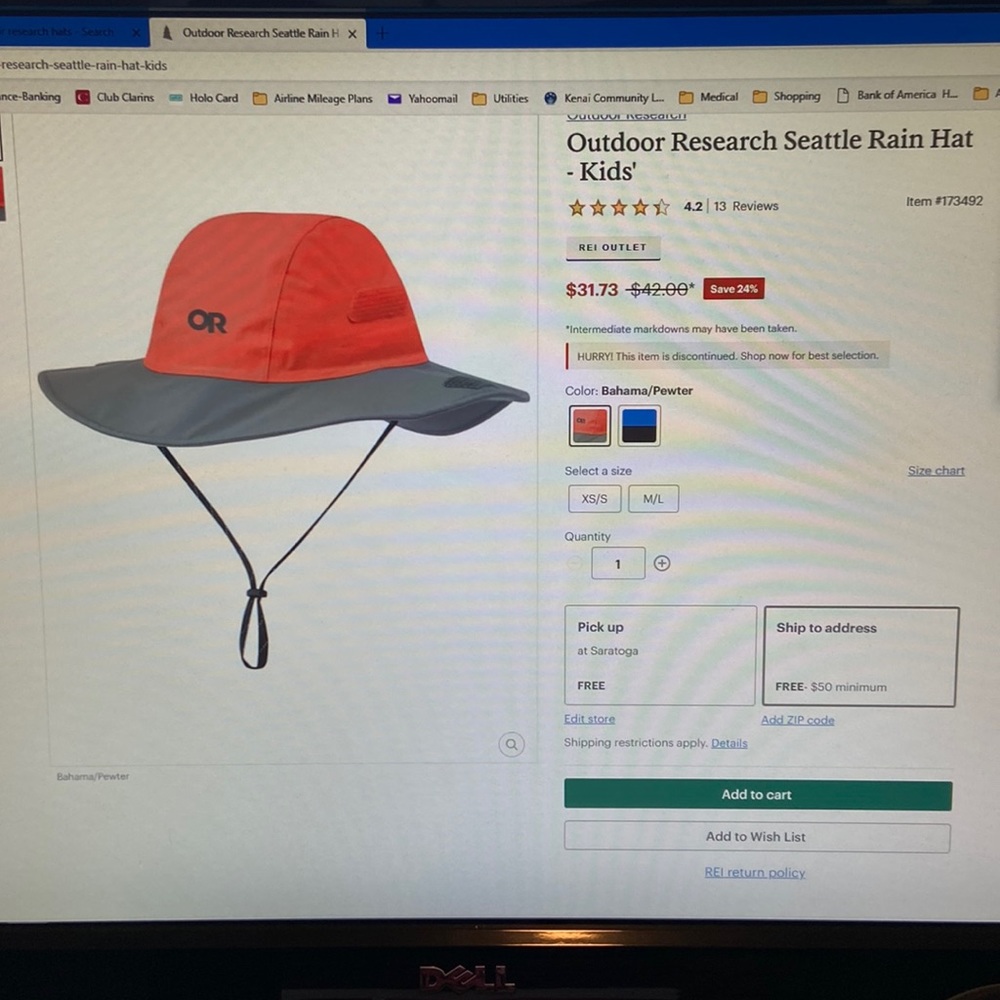 Outdoor Research (OR) sun/rain hat